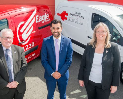 Jerry, Humza and Fiona Scottish courier