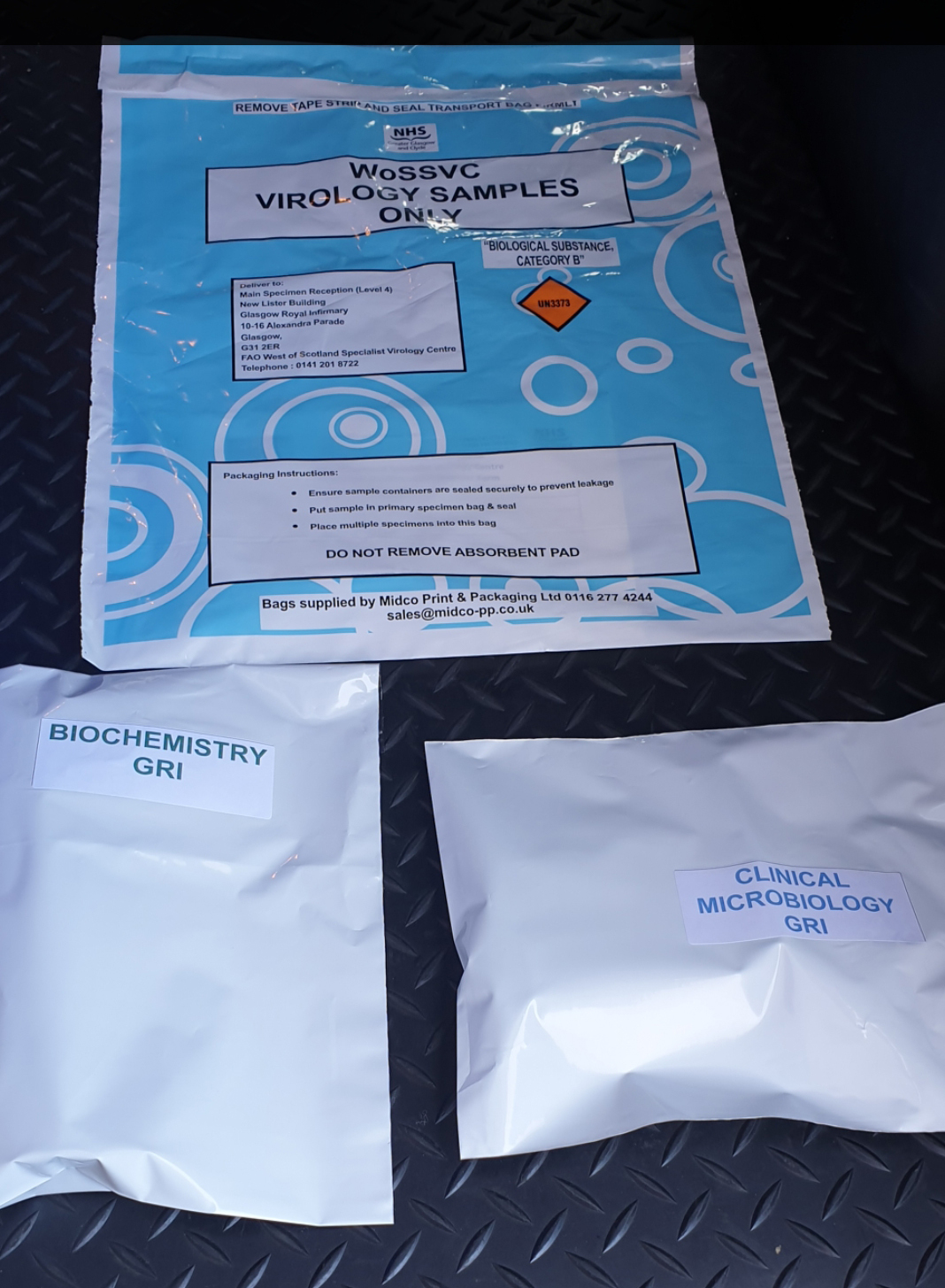 Medical supplies delivered by Eagle Couriers