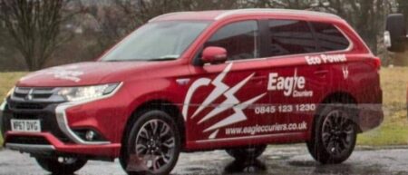 Mitsubisih Hybrid Electric Vehicle operated by Eagle Couriers in Scotland
