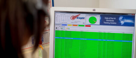 Control room staff at work with Eagle Couriers in Scotland